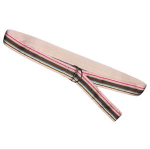 Y2K Multicolor Striped D-Ring Canvas Belt